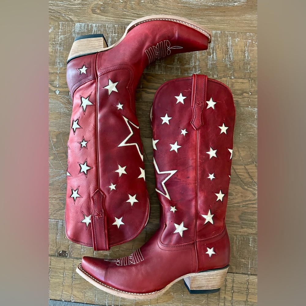 NEW Freebird Red Starzz Leather Boots, Size 10 - Picture 2 of 16